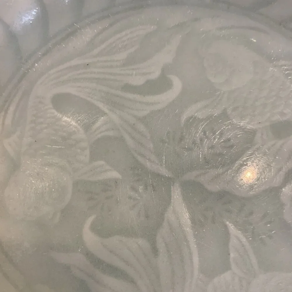 China Longquan Celadon Koi Fish Goldfish Plate